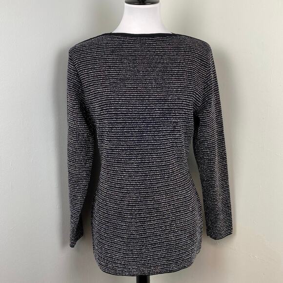 🛍️ 3/$24 Moods by Krizia Black Metallic Wool Sweater Small Italy Vintage - Picture 1 of 7